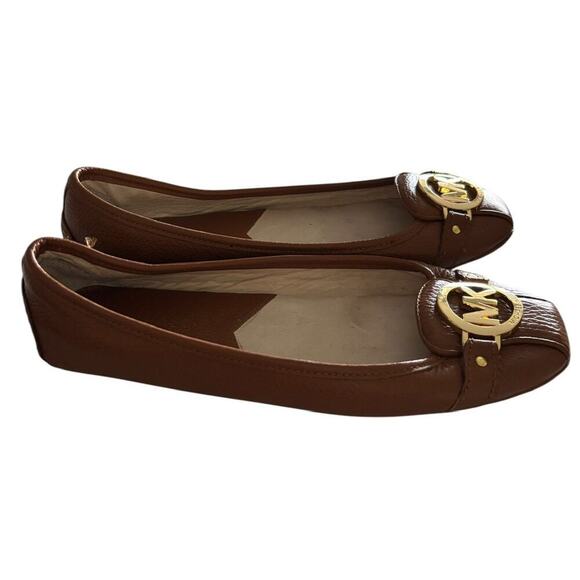 Michael Kors Saffiano Fulton Leather Shoes Moccasin Tan Color Size 7.5 M - Picture 3 of 8